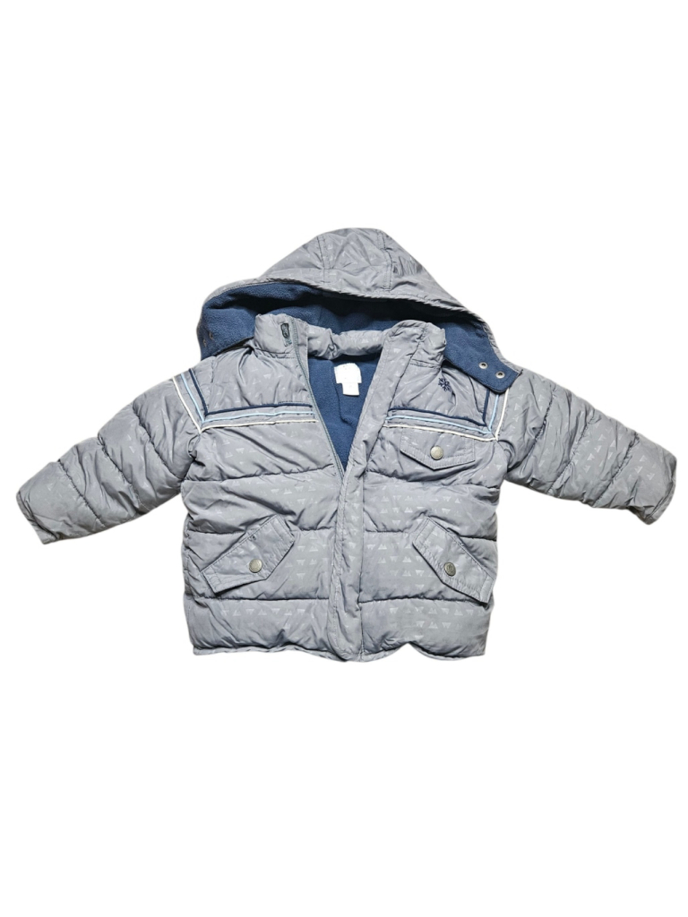Old Navy 2T Gray Hooded Puffer Winter Coat Jacket
